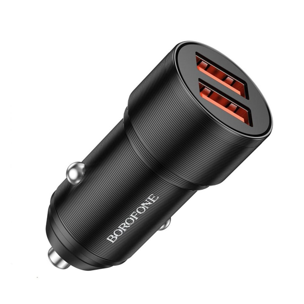 Автомобильное зарядное устройство BOROFONE BZ19B Wisdom 36W dual port QC3.0 car charger Black (BZ19BCB)