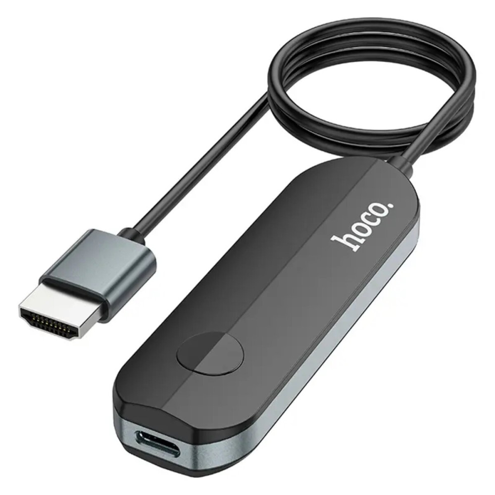 Кабель-переходник HOCO UA23 Flowing wireless display adapter(iP версия) Чёрный (6931474789785)