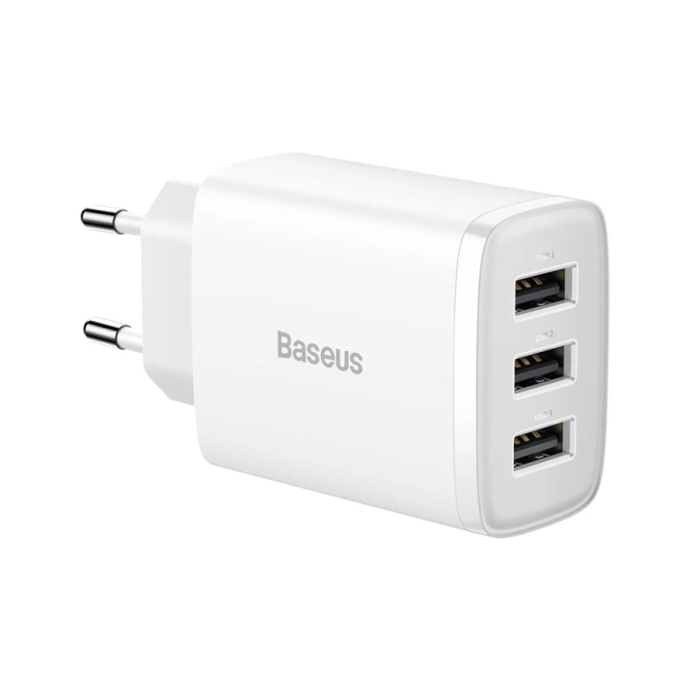 Сетевое зарядное устройство Baseus Compact Charger 3U 17W EU White (CCXJ020102)