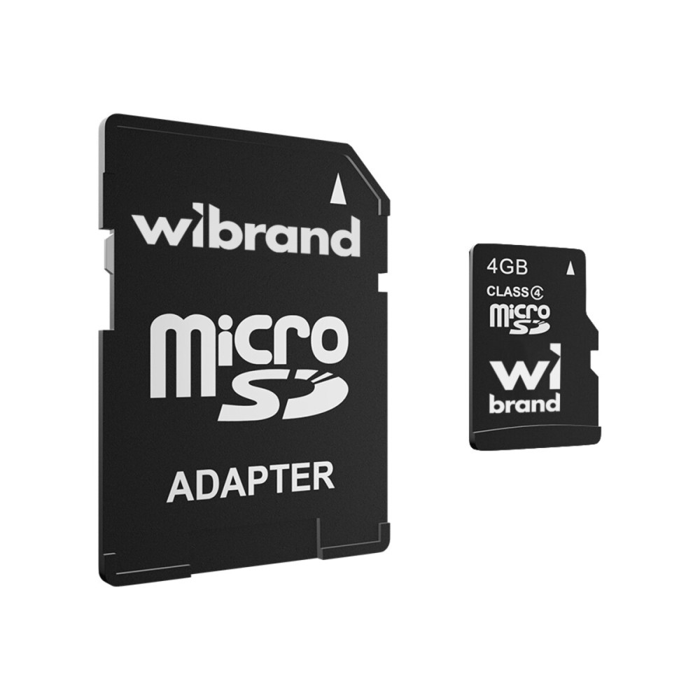 microSDHC Wibrand 4Gb класс 4 (адаптер SD) (WICDC4/4GB-A)