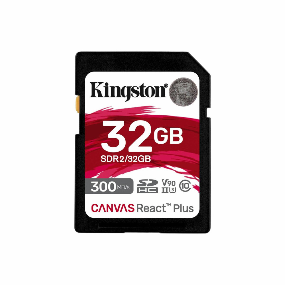 SDHC (UHS-II U3) Kingston Canvas React Plus 32Gb класс 10 V90 (R-300MB/с) (SDR2/32GB)