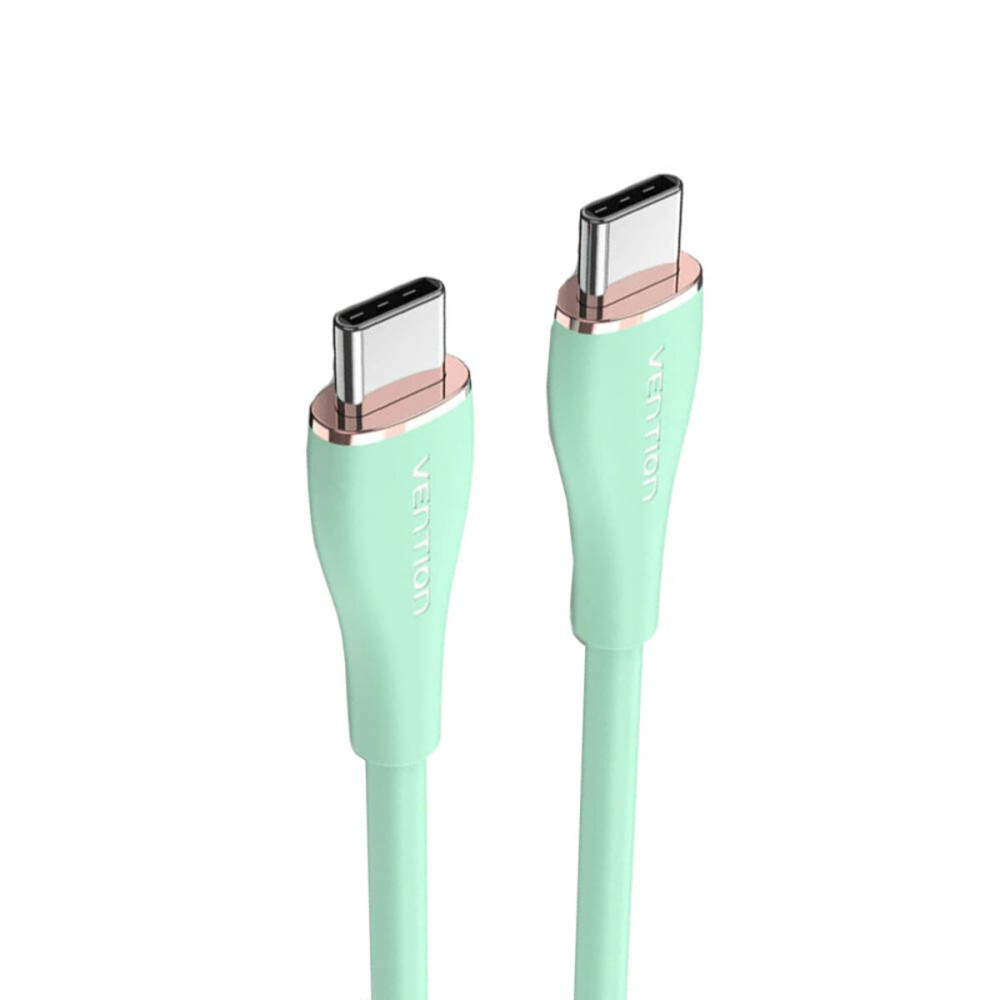 Кабель Vention USB 2.0 C Male to C Male 5A Cable 1M Светло-зеленый силиконовый тип (TAWGF) (TAWGF)