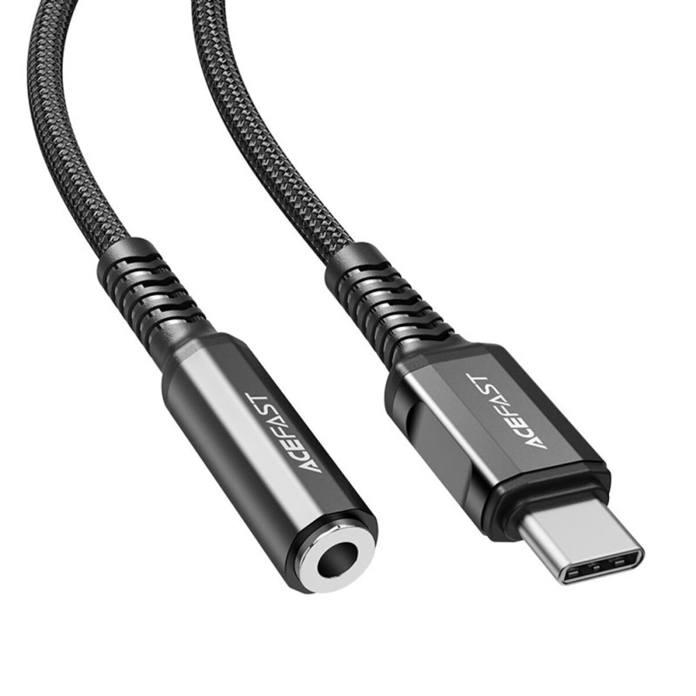 Кабель ACEFAST C1-07 USB-C на 3.5мм адаптер для наушников из алюминиевого сплава черный (AFC1-07B)