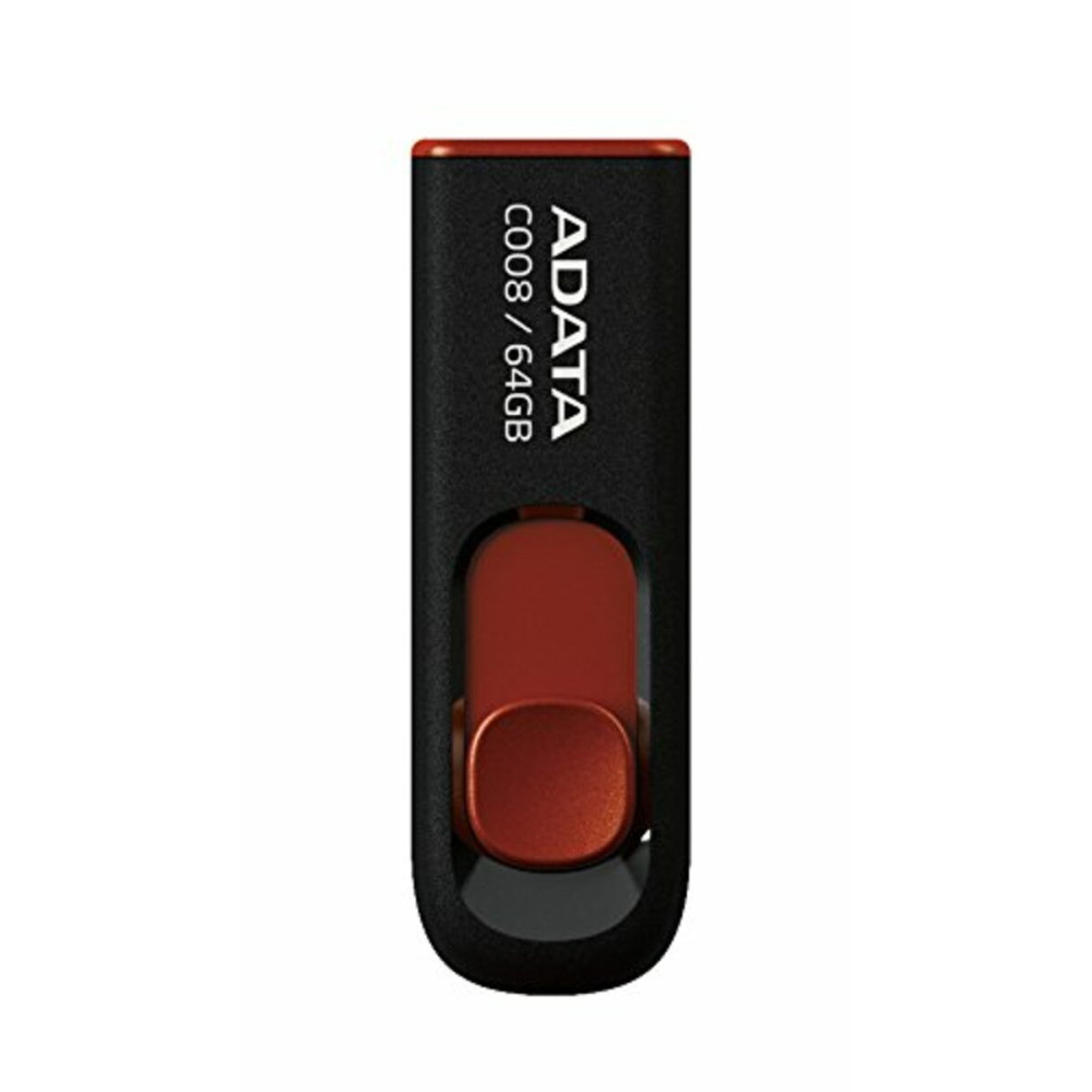 Flash A-DATA USB 2.0 C008 64Гб Черный/Красный (AC008-64G-RKD)