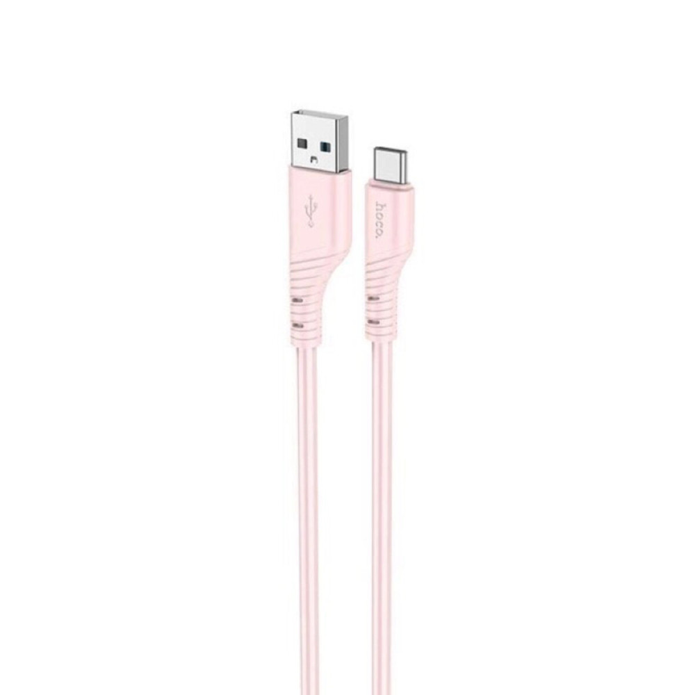 Кабель HOCO X97 Crystal color silicone charging data cable Type-C светло-розовый (6931474799906)