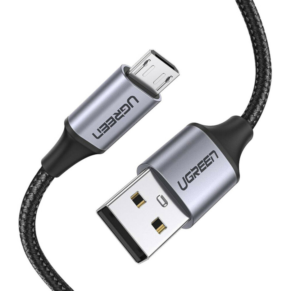 Кабель UGREEN US290 Micro USB 2.0 1М Металл/Черный (UGR-60146) (UGR-60146)