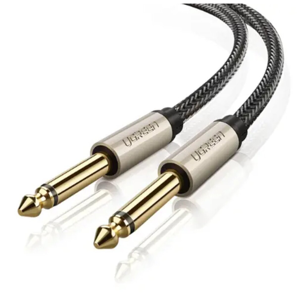 Аудио кабель UGREEN AV128 6.5mm Male to Male Audio Cable серый 2м (UGR-10638)