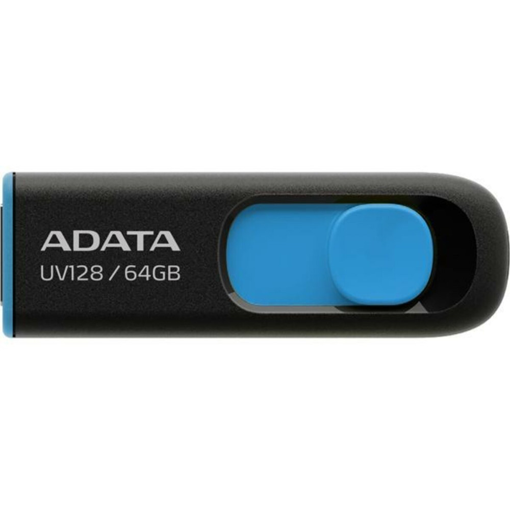 Flash A-DATA USB 3.2 UV 128 64Gb Черный/Синий (AUV128-64G-RBE)