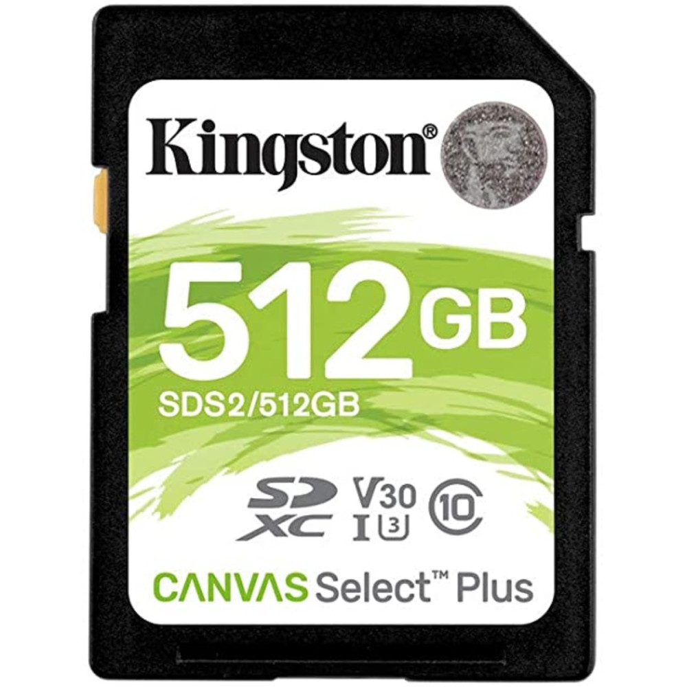 SDXC (UHS-1 U1) Kingston Canvas Select Plus 512Gb класс 10 V10 (R-100MB/s) (SDS2/512GB)