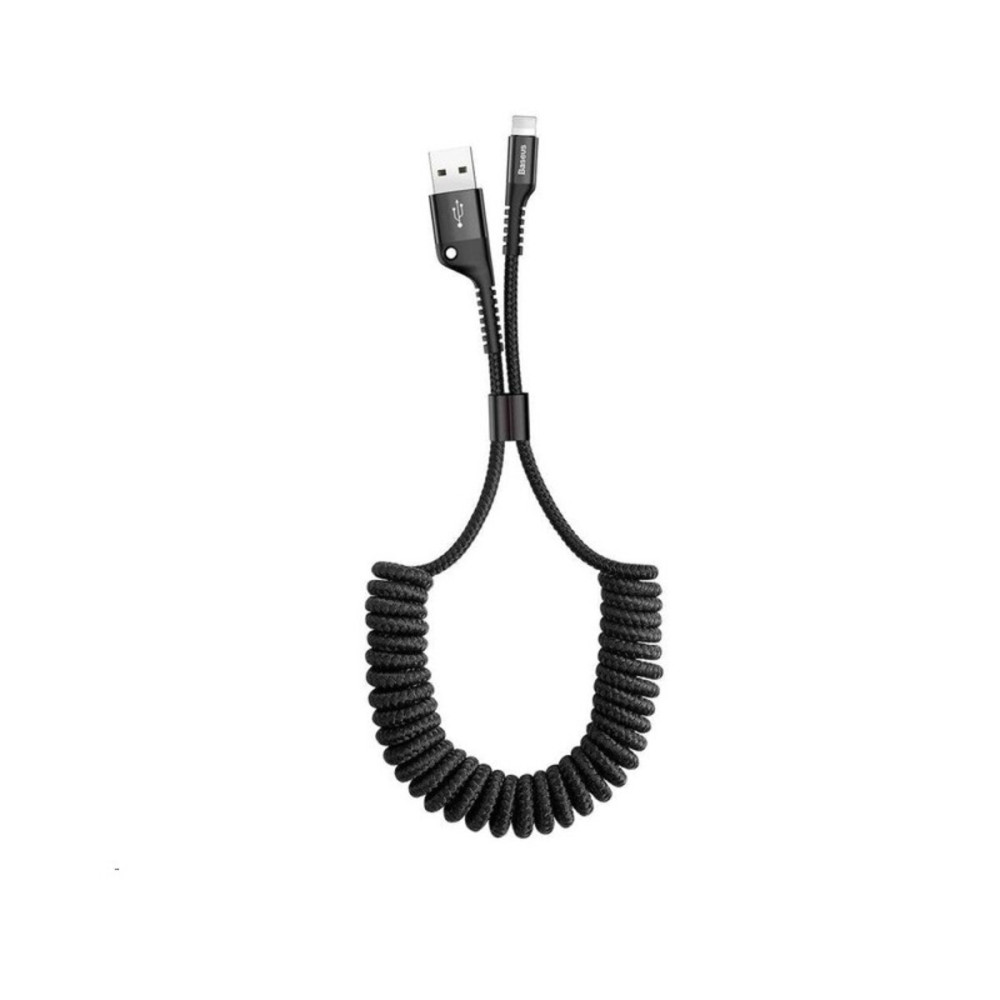 Кабель Baseus Fish eye Spring Data Cable Lightning 1м черный (CALSR-01)