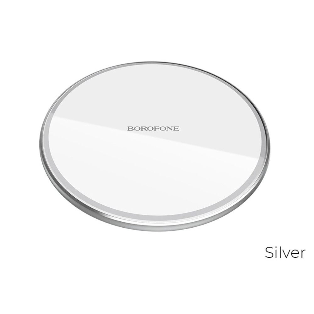 Беспроводное зарядное устройство BOROFONE BQ3 Pro 15W wireless fast charger Silver (BQ3S)