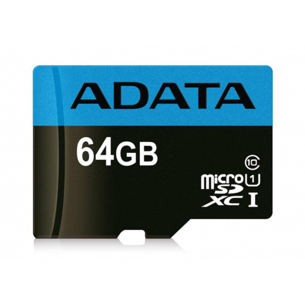 microSDXC (UHS-1) A-DATA Premier 64Gb Class 10 A1 (R-100Mb/s) (адаптер SD) (AUSDX64GUICL10A1-RA1)