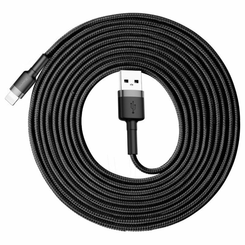 Кабель Baseus Cafule Cable USB для iP 2A 3м Серый+Чёрный (CALKLF-RG1)