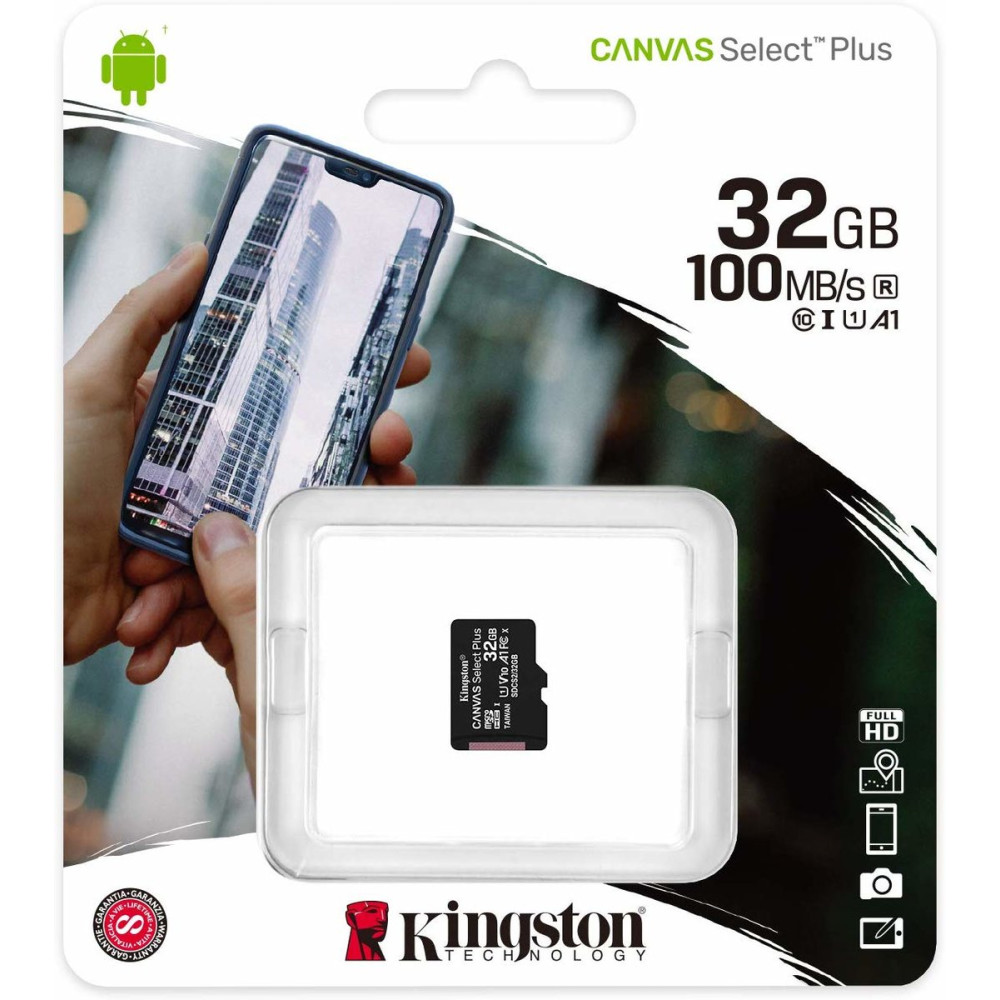 microSDHC (UHS-1) Kingston Canvas Select Plus 32Gb класс 10 А1 (R-100MB/s) (SDCS2/32GBSP)