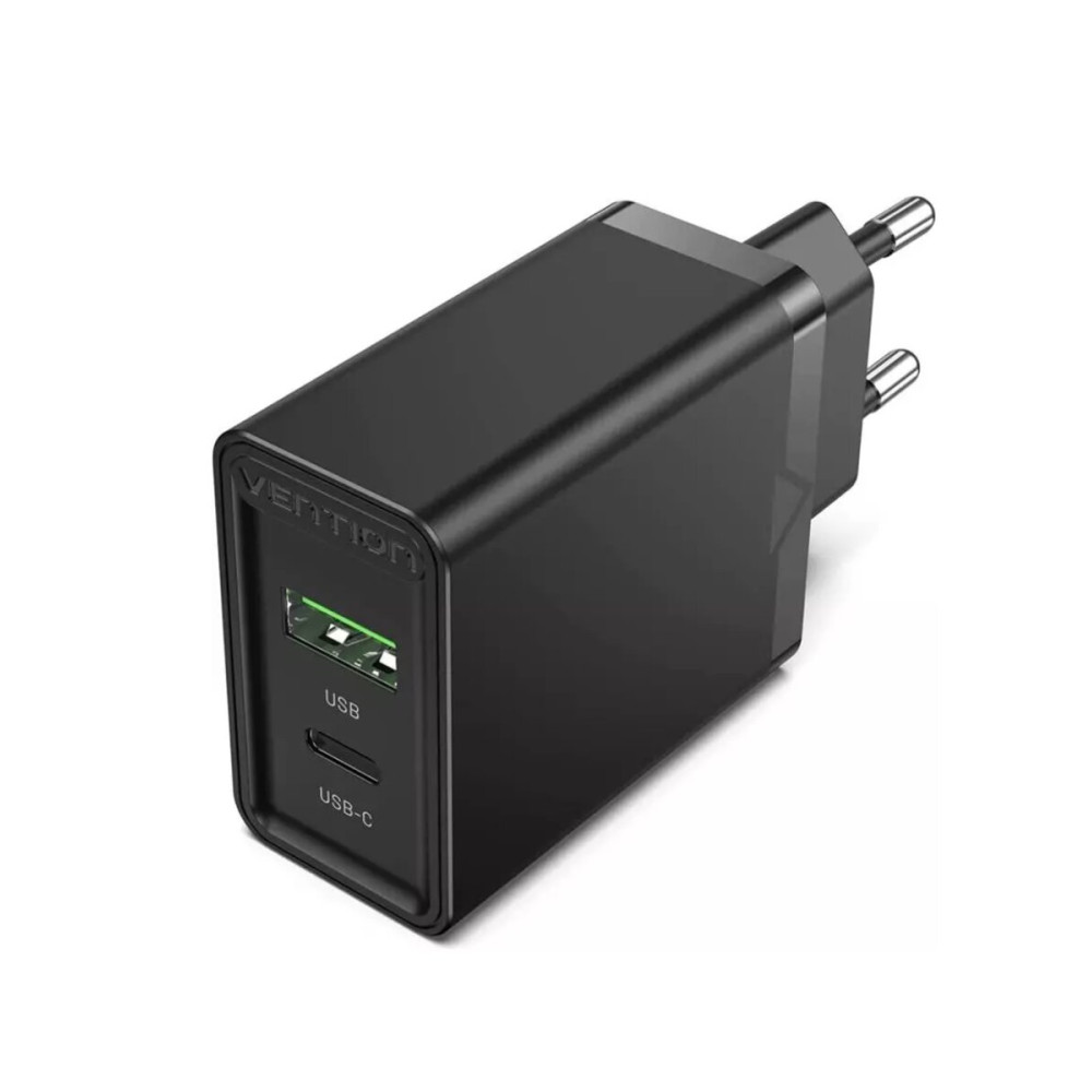 Зарядное устройство Vention Two-Port USB(A+C) Wall Charger (18W/20W) EU-Plug Black (FBBB0-EU) (FBBB0-EU)