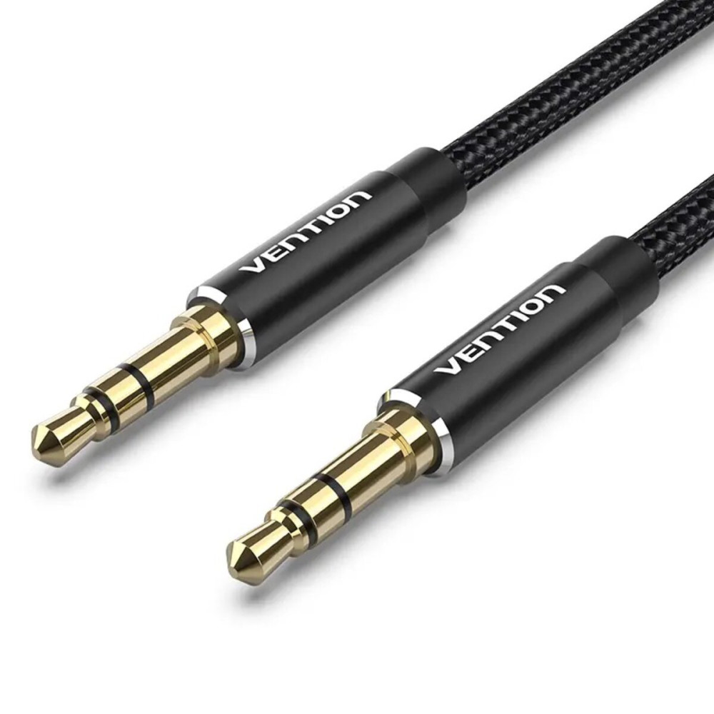 Кабель Vention Cotton Braided 3.5mm Male to Male Audio Cable 1.5M Черный Алюминиевый Сплав Тип (BAWBG) (BAWBG)