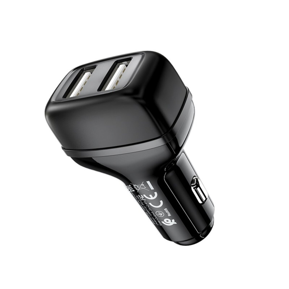 Автомобильное зарядное устройство HOCO Z36 Leader dual port car charger Black (6931474727718)