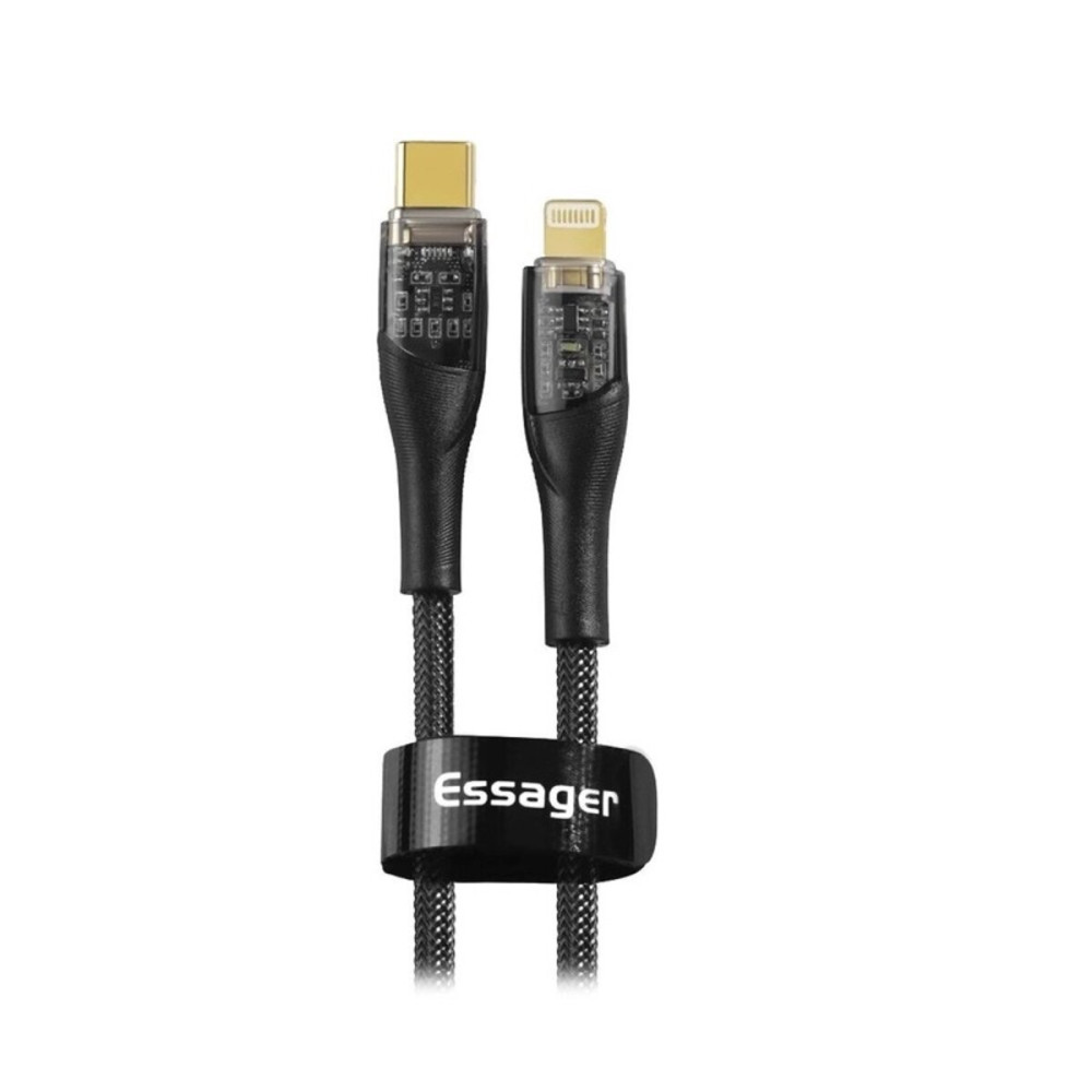 Кабель Essager Interstellar Transparent Design USB Charging Cable Type C to Lightning 2м черный (EXCTL-XJA01-P) (EXCTL-XJA01-P)