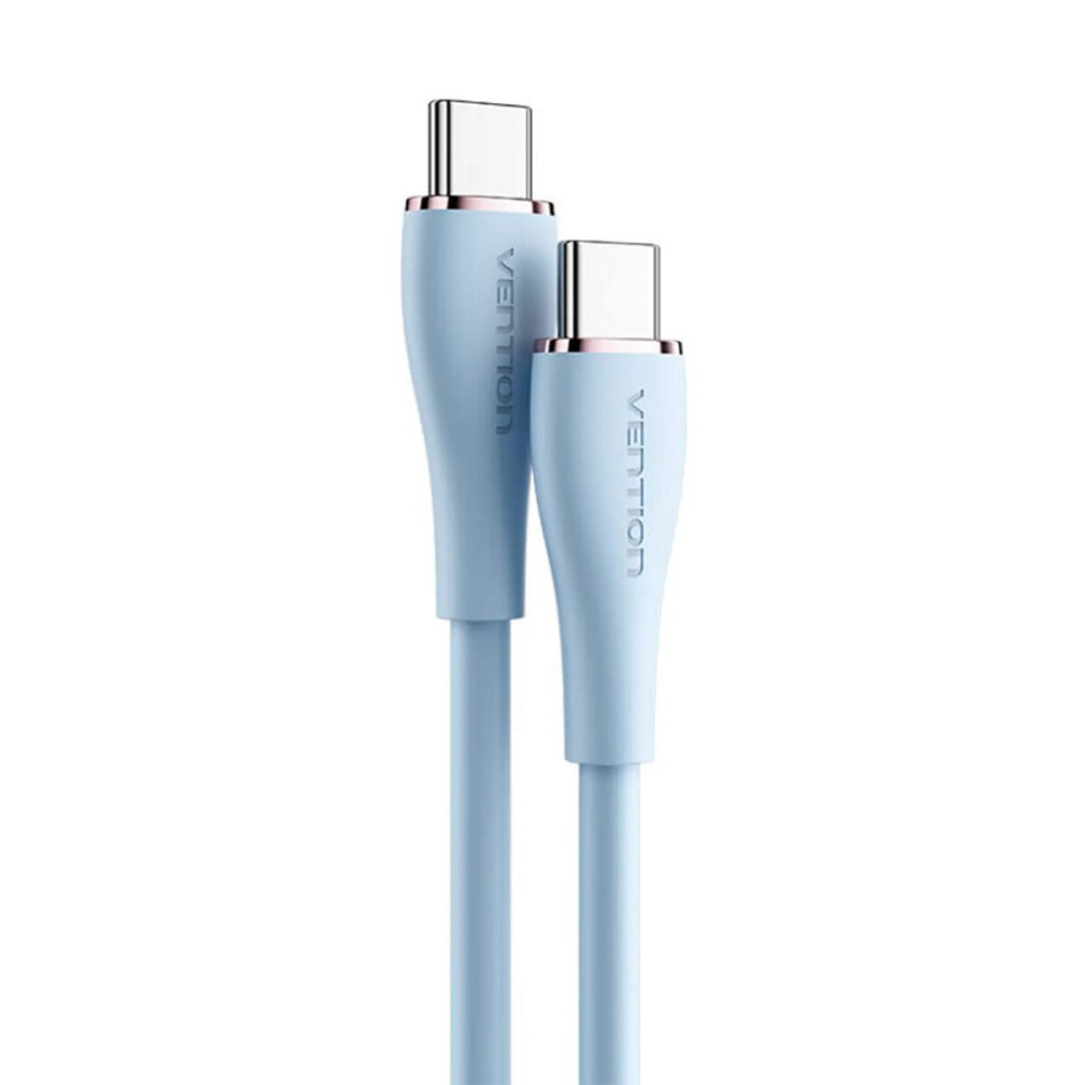 Кабель Vention USB 2.0 C Male to C Male 5A Cable 1M Светло-голубой силиконовый тип (TAWSF) (TAWSF)