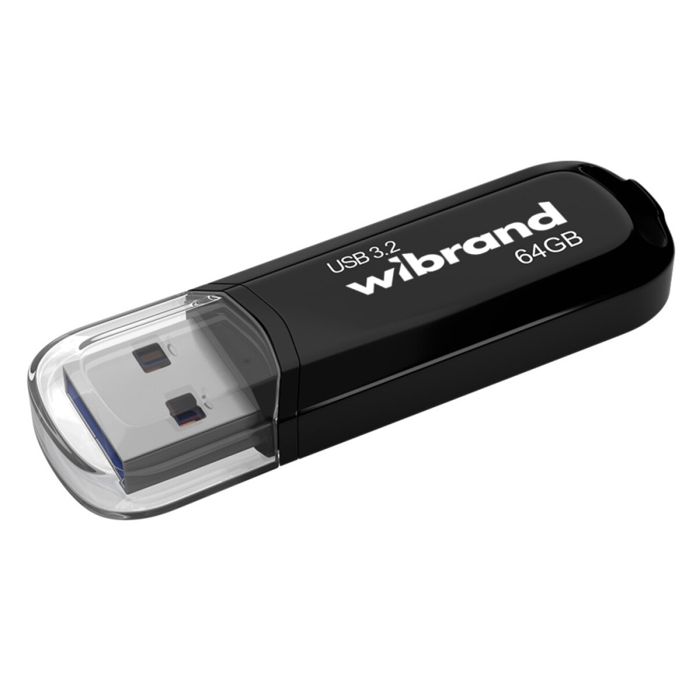 Флеш-накопитель Wibrand USB 3.2 Gen1 Marten 64GB черный (WI3.2/MA64P10B)