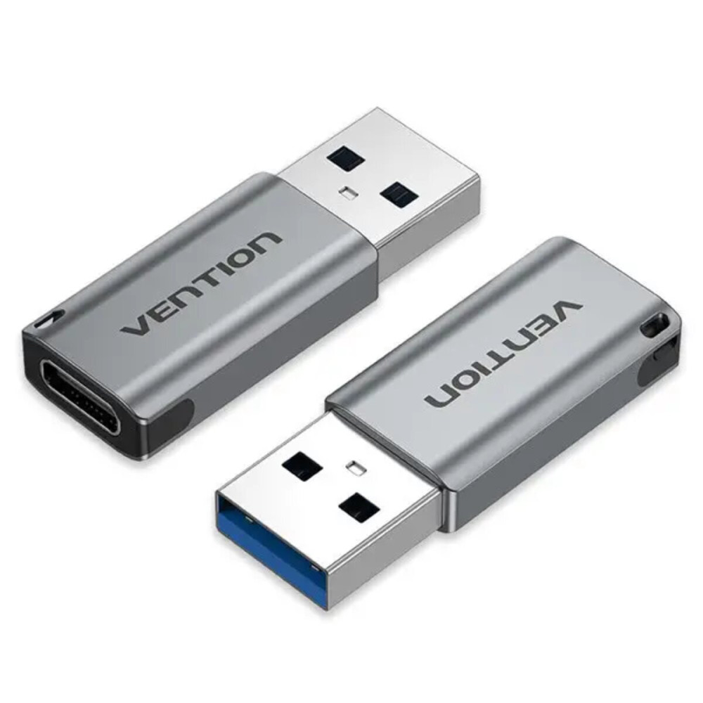 Адаптер Vention USB 3.0 Male to USB-C Female Adapter Серый алюминиевый сплав Тип (CDPH0) (CDPH0)