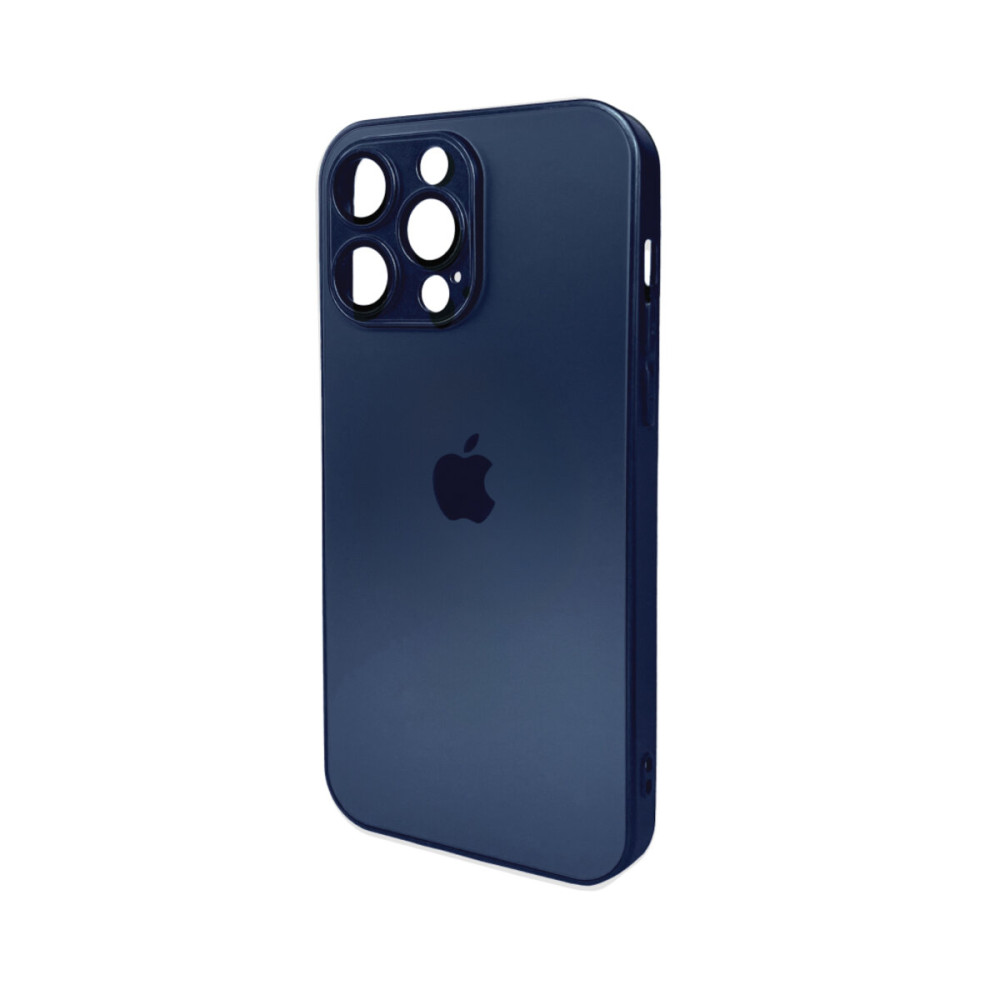 Чехол для смартфона AG Glass Matt Frame Color Logo для Apple iPhone 15 Pro Max navy blue (AGMattFrameiP15PMBlue)