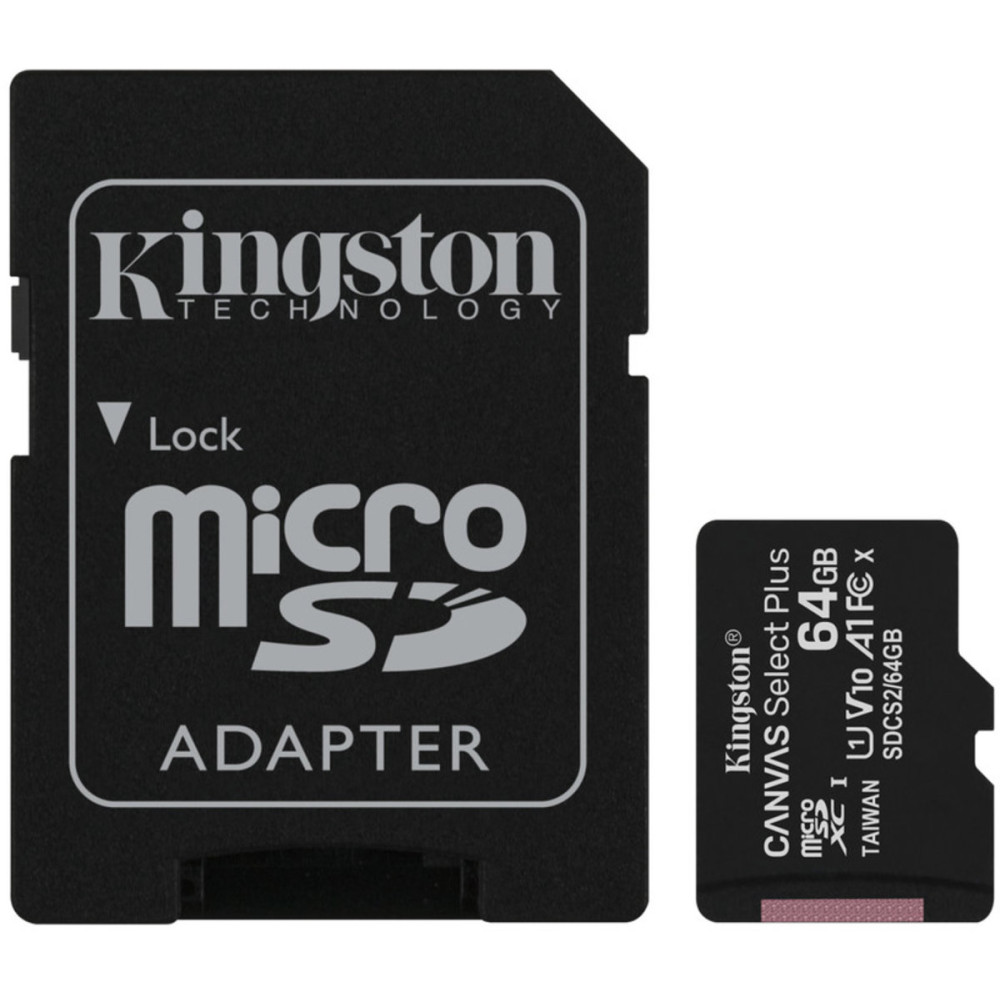 microSDXC (UHS-1) Kingston Canvas Select Plus 64Gb класс 10 А1 (R-100MB/s) (адаптер SD) (SDCS2/64GB)