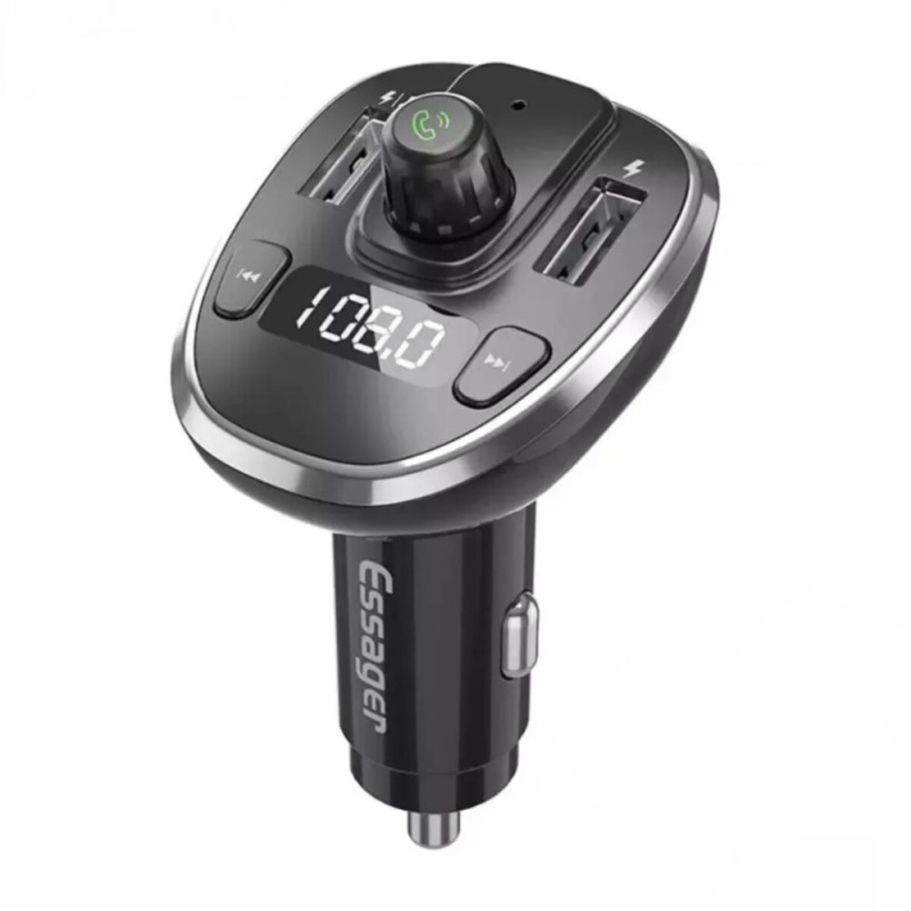 Автомобильное зарядное устройство ESSAGER Dynamic Car Bluetooth MP3 Car Charger Sliver (ECCFM-DG10)