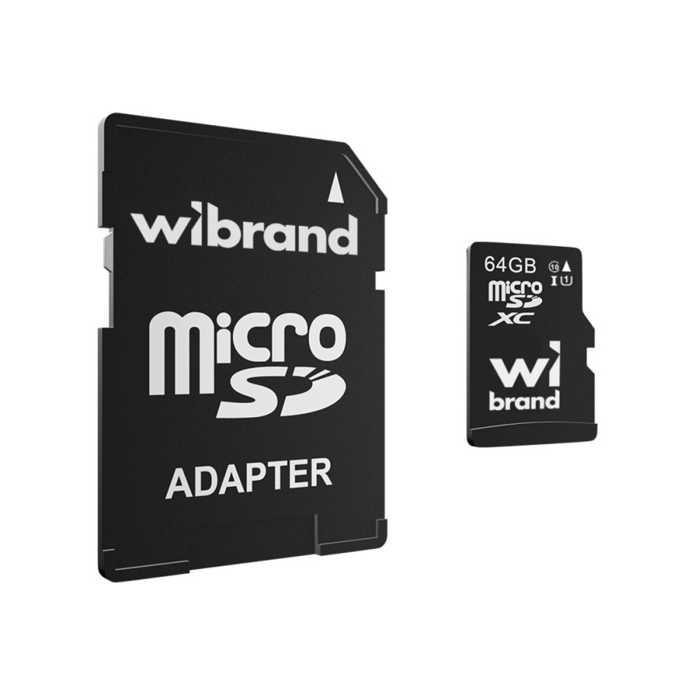 microSDXC (UHS-1) Wibrand 64Gb класс 10 (адаптер SD) (WICDXU1/64GB-A)