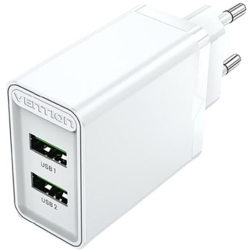 Зарядное устройство Vention Two-Port USB(A+A) Wall Charger (18W/18W) EU-Plug White (FBAW0-EU) (FBAW0-EU)