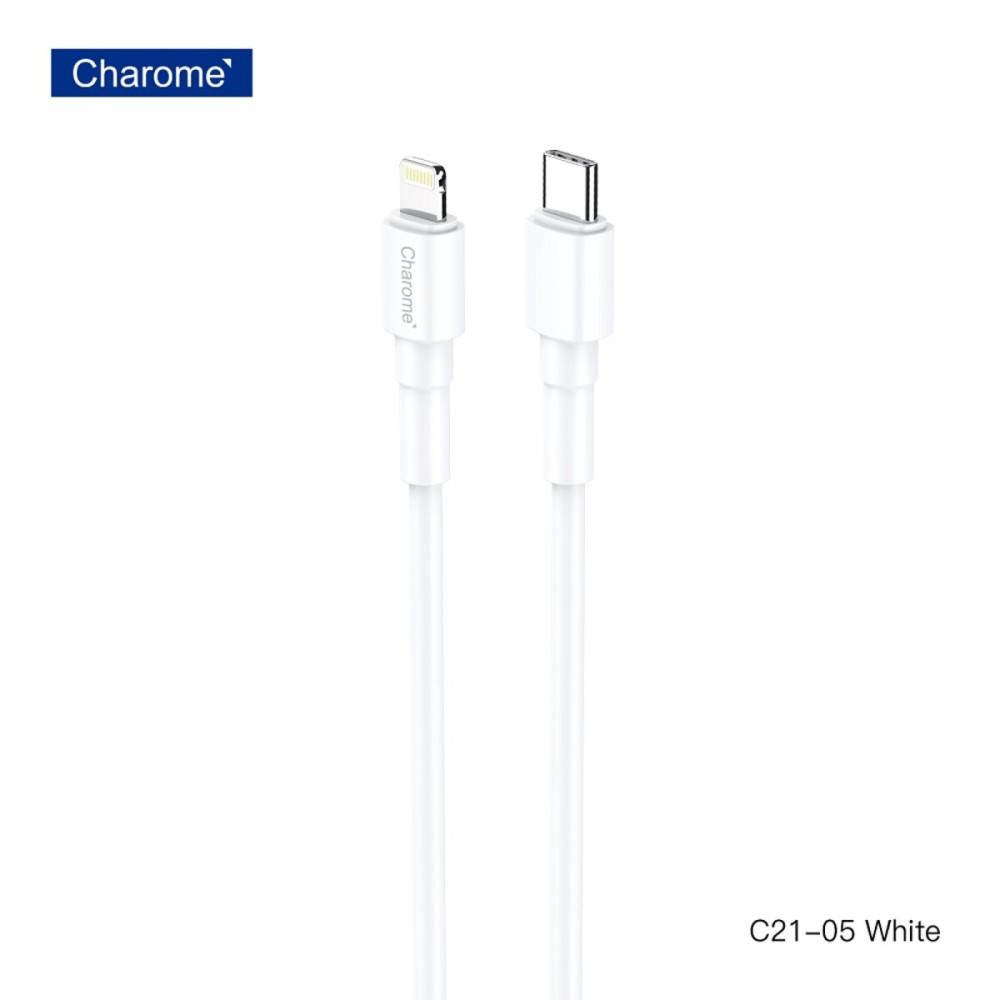 Кабель CHAROME C21-05 USB-C на Lightning кабель для зарядки и передачи данных белый (6974324910540)