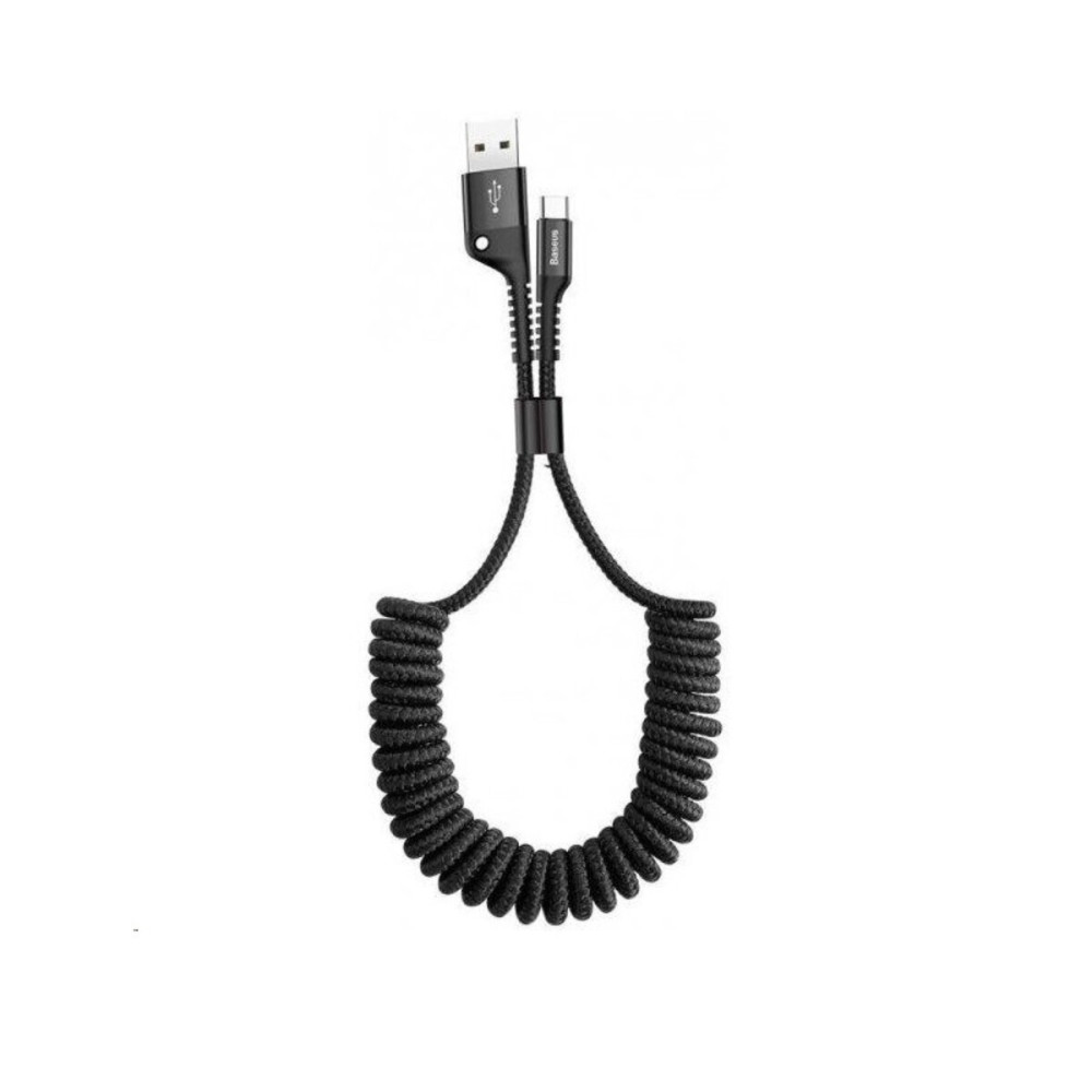 Кабель Baseus Fish eye Spring Data Cable для Type-C 3A 1M черный (CATSR-01)