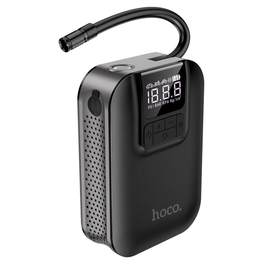 Автомобильный насос HOCO S53 Breeze portable smart air pump Black (6931474750136)