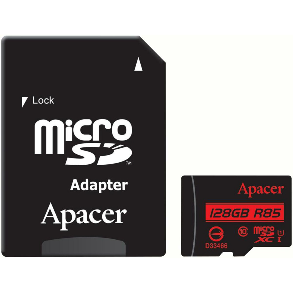 microSDXC (UHS-1) Apacer 128Gb класс 10 R85MB/s (адаптер SD) (AP128GMCSX10U5-R)