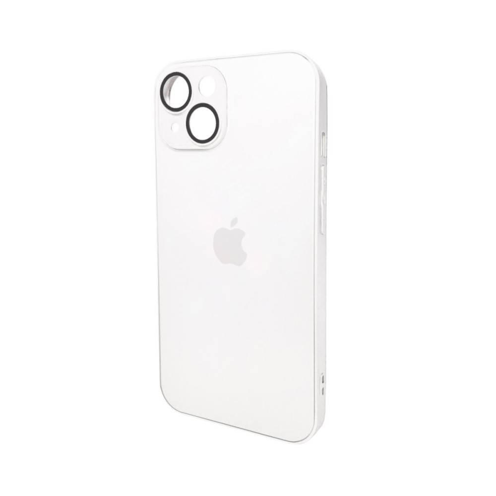 Чехол для смартфона AG Glass Matt Frame Color Logo для Apple iPhone 15 Перламутровый белый (AGMattFrameiP15White)