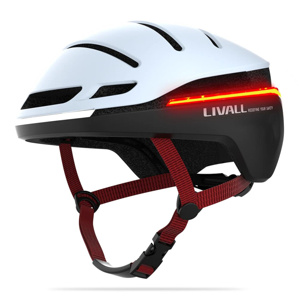 Защитный шлем Livall EVO21 (L) Snow (58-62см), передний и задний фонарь поворотов и стопов, приложение, Bluetooth, пульт BR80 (LIV-LEVO21-4342)