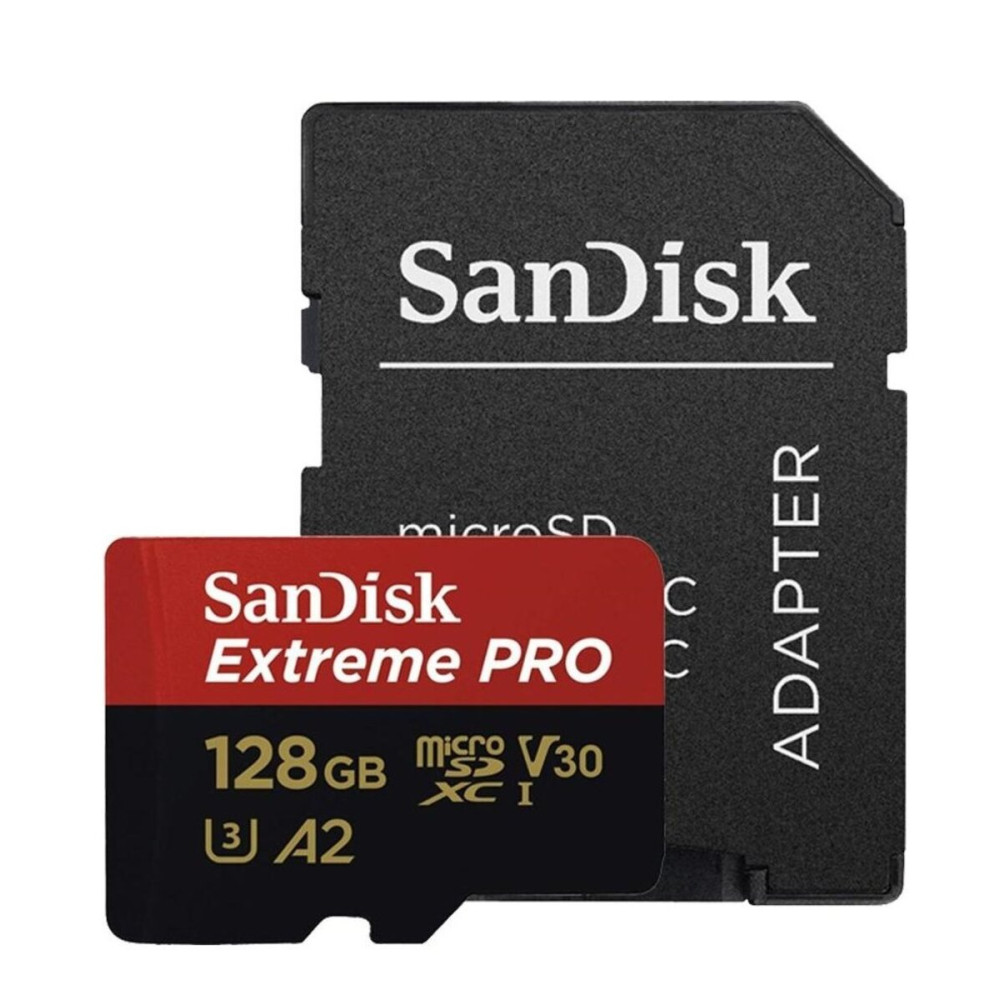 microSDXC (UHS-1 U3) SanDisk Extreme Pro A2 128Gb класс 10 V30 (R200MB/с, W90MB/с) (адаптер) (SDSQXCD-128G-GN6MA)