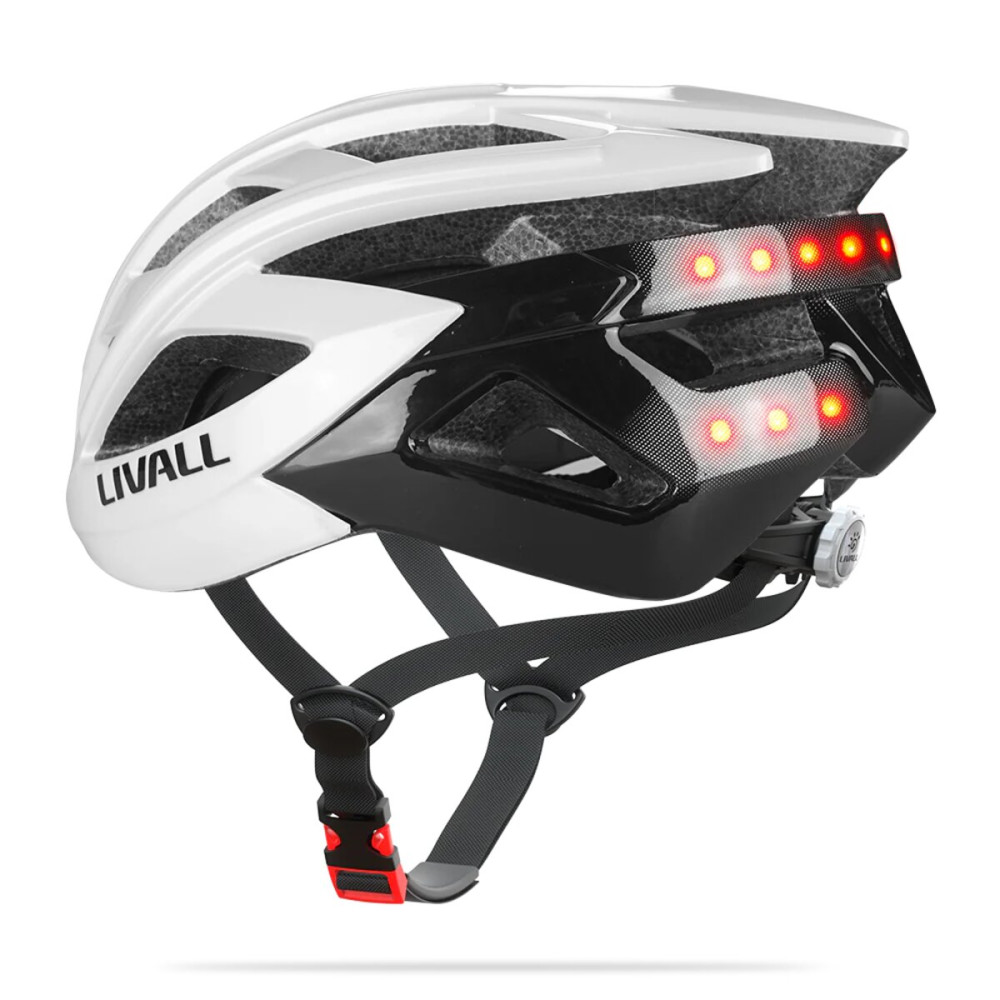 Защитный шлем Livall BH60SE NEO (L) White (55-61см), акустика, микрофон, сигналы поворотов и остановок, приложение, пульт BR80, Bluetooth (ZHLIV-T60SEN-4013)