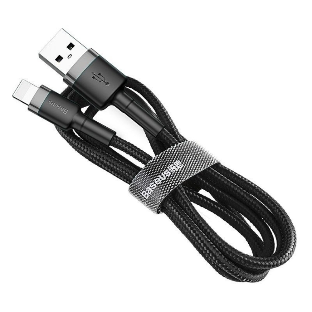 Кабель Baseus Cafule Cable USB для Lightning 2.4A 0.5м Серый+Черный (CALKLF-AG1)